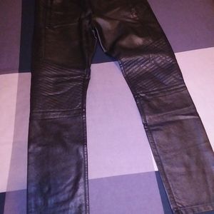 Faux leather moto pants